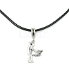 Antique Silver Alloy Bird Pendant Necklaces NJEW-JN04558-3