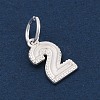 Number Series 925 Sterling Silver Charms STER-Q002-01C-2