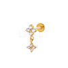 Titanium Alloy Cubic Zirconia 17 Gauge Flower Internally Threaded Labrets WG71E87-12-1