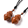 Gemstone Pendant Necklace with Nylon Cord for Women G-A210-04-2