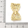 Brass Micro Pave Clear Cubic Zirconia Fold Over Clasps KK-Z083-04G-3