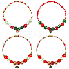 4Pcs 4 Styles ABS Plastic Pearl & Acrylic & Resin Beaded Necklaces Set NJEW-AB00010-1