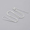 Brass Square Snake Chain Necklace Making MAK-T006-10A-S-1