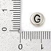 925 Sterling Silver Flat Round with Letter Beads STER-G044-01AS-G-3
