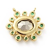 Brass Cubic Zirconia Pendants KK-G419-04G-4