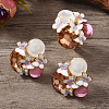 Elegant Vintage Flower Alloy Enamel Stud Earrings & Rings Sets XH9844-2
