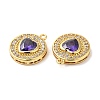 Brass Micro Pave Cubic Zirconia and Glass Pendants KK-Q772-11G-2