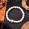 8.5mm Round Synthetic Turquoise Beaded Stretch Bracelets BJEW-JB10465-03-2