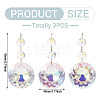 3Pcs Round Glass Suncatchers for Outdoor Garden Hanging Decoration HJEW-TADJ0001-02-4