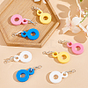 8Pcs 4 Colors Silicone Straw Pendants FIND-GO0003-51-4