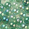 UV Plating Rainbow Iridescent Acrylic Beads OACR-F004-04F-1