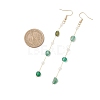 Handmade Natural Green Agate Beaded Chains Earring & Necklaces Sets SJEW-JS01342-04-7