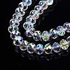 Electroplate Transparent Glass Beads Strands EGLA-N002-19A-B01-5