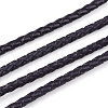 Braided Cowhide Leather Cord NWIR-N005-01G-3mm-3