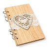 Wooden Wedding Guestbooks Notepad AJEW-H114-02-1