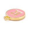 Golden Plated Alloy Enamel Charms X-ENAM-Q437-14R-2