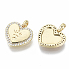 Brass Micro Pave Cubic Zirconia Charms KK-N232-67-NF-2