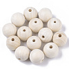 Unfinished Natural Wood Beads X-WOOD-S651-A30mm-LF-1