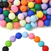 Rubberized Style Opaque Acrylic Beads MACR-CJC0009-02A-1