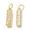 Brass Micro Pave Clear Cubic Zirconia Charms X-ZIRC-L076-052G-2