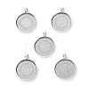 Flat Round Tibetan Style Alloy Pendant Cabochon Settings PALLOY-K109-34AS-RS-1