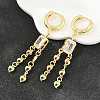 Brass Micro Pave Cubic Zirconia Chandelier Earrings KK-CBA8324-15G-1