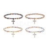 4Pcs 4 Color Glass & Synthetic Hematite Round Beaded Stretch Bracelets Set BJEW-JB08944-1