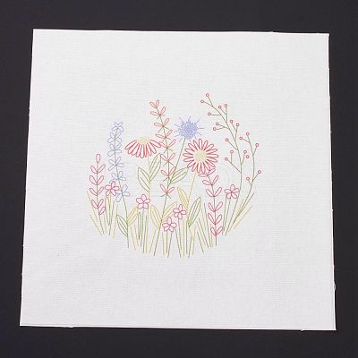 DIY Embroidery Fabric with Eliminable Pattern DIY-P032-C01-1