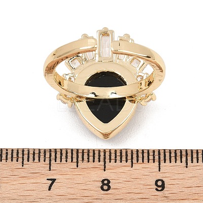Brass with Natural Obsidian Finger Rings GG-CBACC2B-07G-09-1