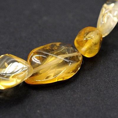 Natural Citrine Bead Strands G-J280-05-1