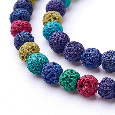 Natural Lava Rock Beads Strands G-D053-8mm-1-1