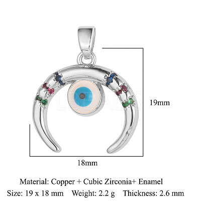3Pcs Brass Micro Pave Cubic Zirconia Pendants ZIRC-OY001-62P-1