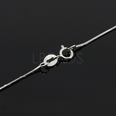 Anti-Tarnish Trendy Unisex Rhodium Plated 925 Sterling Silver Snake Chain Necklaces STER-M034-A-09-1
