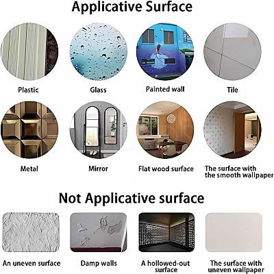 1 Set Plastic Mirror Wall Stickers AJEW-CN0001-65A-1