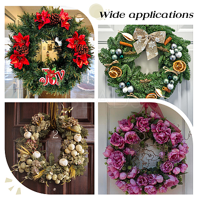 4Pcs 2 Styles Unfinished Wooden Hanging Wreath Frame WOCR-WR0001-04-1