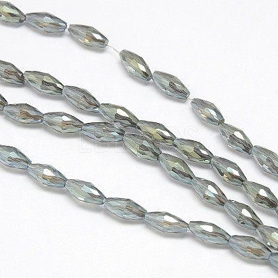 Electroplate Crystal Glass Rice Beads Strands EGLA-F042-A10-1