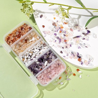 150G 5 Style Natural Mixed Gemstone Chip Beads G-FS0001-09-1