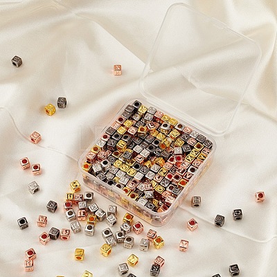 400Pcs 4 Style CCB Plastic Beads CCB-YW0001-06-1