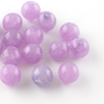 Round Imitation Gemstone Acrylic Beads Y-OACR-R029-6mm-M-1