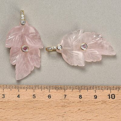 Natural Rose Quartz Pendants G-K372-06G-A05-1