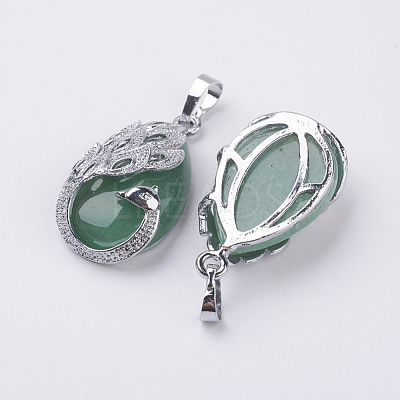 Natural Green Aventurine Pendants X-G-E442-04M-1