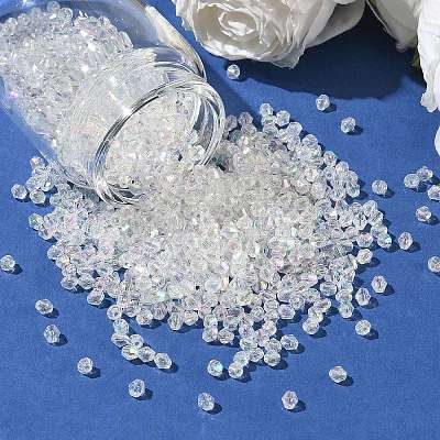 Bicone AB Color Plated Eco-Friendly Transparent Acrylic Beads TACR-A003-4mm-22-1