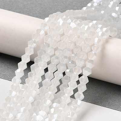 Imitation Jade Electroplate Glass Beads Strands GLAA-F029-J4mm-C06-1