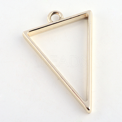 Rack Plating Alloy Triangle Open Back Bezel Pendants PALLOY-S047-09E-FF-1