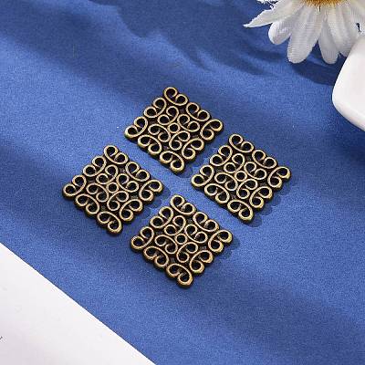 Tibetan Style Filigree Links TIBEP-EA166YKG-AB-LF-1