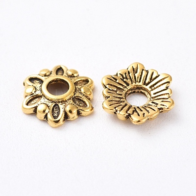 Tibetan Style Caps TIBEB-Q022-AG-LF-1