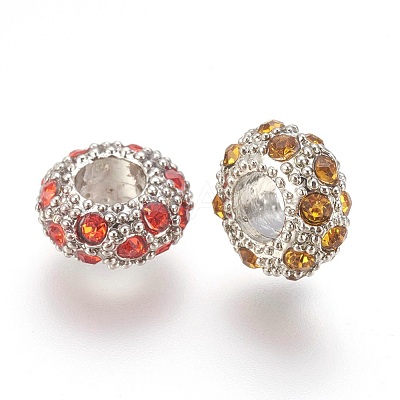 Alloy Rhinestone European Beads CPDL-H998-1