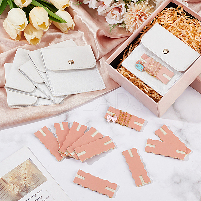6Pcs Square PU Leather Jewelry Storage Bags with Iron Button ABAG-OC0001-18E-1