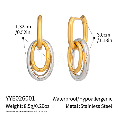 304 Stainless Steel Stud Dangle Earrings for Women UV4744-1