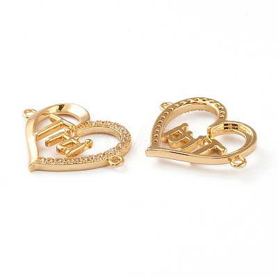 Brass Micro Pave Clear Cubic Zirconia Links ZIRC-Z007-15G-1